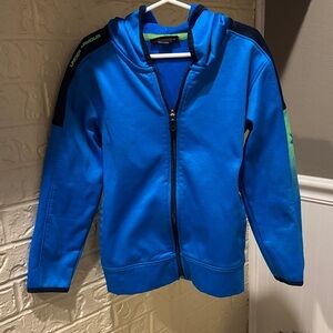 Under Armour Boys Blue Hoodie with Green Accents size 6